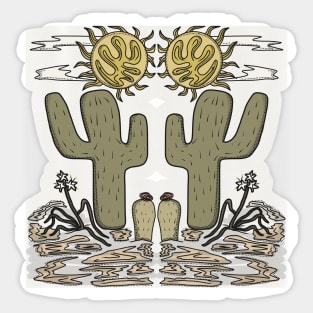 Symmetrical Desert Scene Sticker